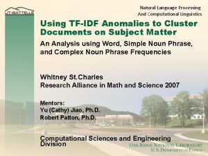 Natural Language Processing And Computational Linguistics Using TFIDF