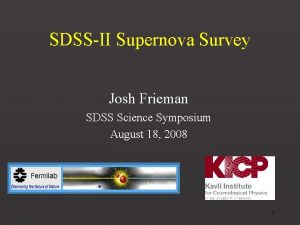 SDSSII Supernova Survey Josh Frieman SDSS Science Symposium