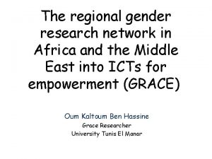 The regional gender research network in Africa and