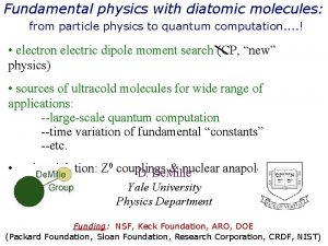 Fundamental physics with diatomic molecules from particle physics