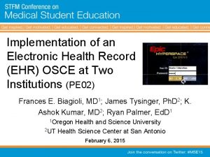 Implementation of an Electronic Health Record EHR OSCE