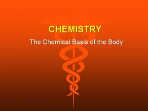 CHEMISTRY The Chemical Basis of the Body MATTER