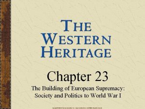 Chapter 23 The Building of European Supremacy Society