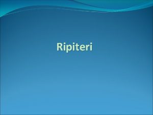 Ripiteri Osnovna namena ripitera je pojaanje elektrinih beinih