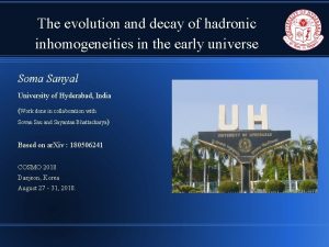 The evolution and decay of hadronic inhomogeneities in