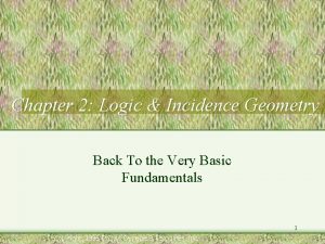 Chapter 2 Logic Incidence Geometry Back To the