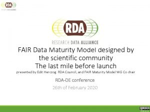 FAIR Data Maturity Model designed by the scientific