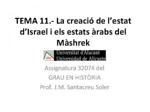 TEMA 11 La creaci de lestat dIsrael i