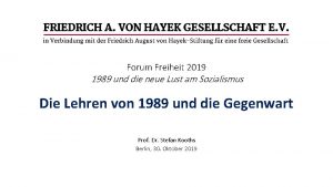 Forum Freiheit 2019 1989 und die neue Lust