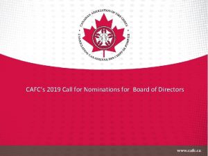 CAFCs 2019 Call for Nominations for Board of