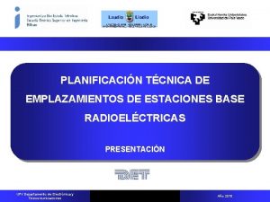 PLANIFICACIN TCNICA DE EMPLAZAMIENTOS DE ESTACIONES BASE RADIOELCTRICAS