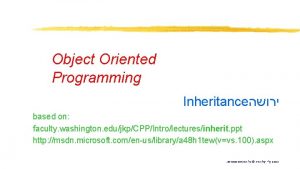 Object Oriented Programming Inheritance based on faculty washington