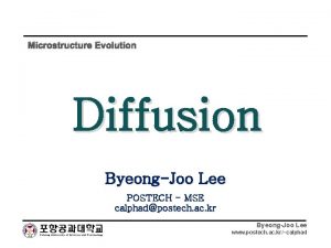 Microstructure Evolution Diffusion ByeongJoo Lee POSTECH MSE calphadpostech