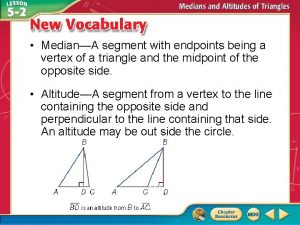 MedianA segment with endpoints being a vertex of