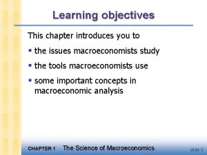 Learning objectives This chapter introduces you to the