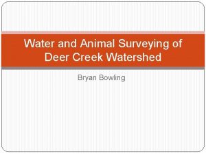 Water and Animal Surveying of Deer Creek Watershed