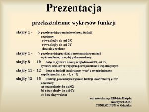 Prezentacja przeksztacanie wykresw funkcji slajdy 1 3 przedstawiaj