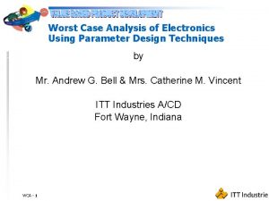 Worst Case Analysis of Electronics Using Parameter Design