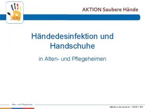 Hndedesinfektion und Handschuhe in Alten und Pflegeheime www