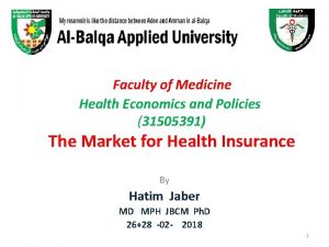 Faculty of Medicine Health Economics and Policies 31505391