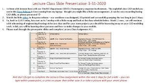 Lecture Class Slide Presentation 3 31 2020 1