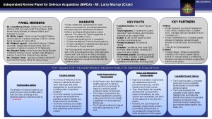 UNCLASSIFIED Independent Review Panel for Defence Acquisition IRPDA