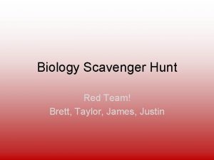 Biology Scavenger Hunt Red Team Brett Taylor James