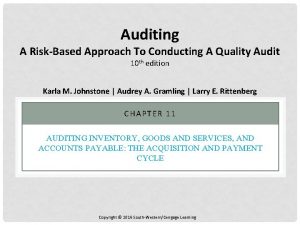 Auditing A RiskBased Approach To Conducting A Quality