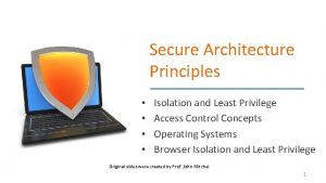 Secure Architecture Principles Isolation and Least Privilege Access