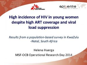 High incidence of HIV in young women despite