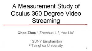 A Measurement Study of Oculus 360 Degree Video