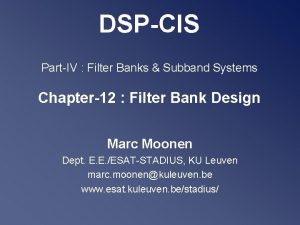 DSPCIS PartIV Filter Banks Subband Systems Chapter12 Filter