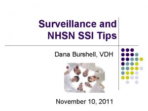 Surveillance and NHSN SSI Tips Dana Burshell VDH