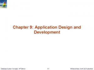 Chapter 9 Application Design and Development Database System