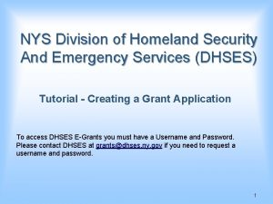 NYS Division of Homeland Security And Emergency Services