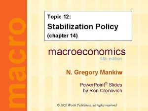 macro Topic 12 Stabilization Policy chapter 14 macroeconomics