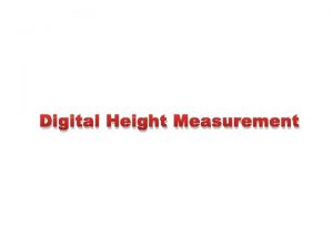 Digital Height Measurement Digital Height Measurement Ultrasonic Sensor