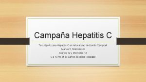 Campaa Hepatitis C Test rpido para Hepatitis C