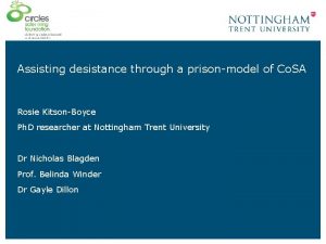 Assisting desistance through a prisonmodel of Co SA