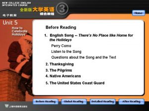 Before Reading 1 English Song Theres No Place