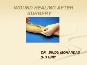 WOUND HEALING AFTER SURGERY DR BINDU MOHANDAS S