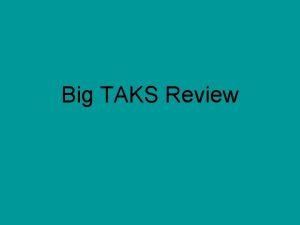 Big TAKS Review Rules of the Game 1
