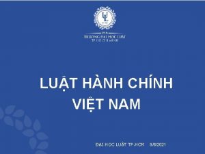 b LUT HNH CHNH VIT NAM I HC