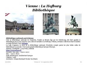 Vienne La Hofburg Bibliothque nationale autrichienne Cest la