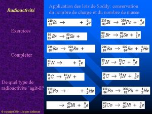 Radioactivit Exercices Complter De quel type de radioactivit