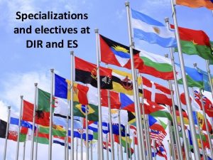 Specializations and electives at DIR and ES Semester