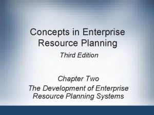 Concepts in Enterprise Resource Planning Third Edition Chapter