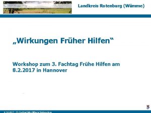 Landkreis Rotenburg Wmme Wirkungen Frher Hilfen Workshop zum