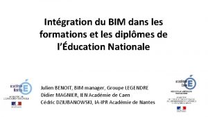 Intgration du BIM dans les formations et les