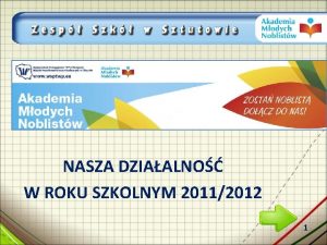 NASZA DZIAALNO W ROKU SZKOLNYM 20112012 1 a